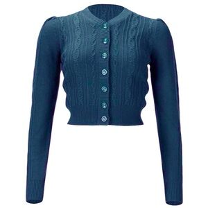 Emmy Design Teal Ice Skater Cardigan